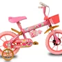 BICICLETA INFANTIL VERDEN PRINCY ARO 12 ROSA E DOURADO
