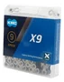 CORRENTE BIKE TRANSMISSÃO KMC X9 9 VELOCIDADES 116L PRATA