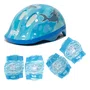 KIT CAPACETE INFANTIL ABSOLUTE KIDS SHAKE TUBARÃO AZUL