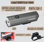 LANTERNA IGPSPORT VS800 BIKE LED USB PROVA D'ÁGUA 800 LUMENS
